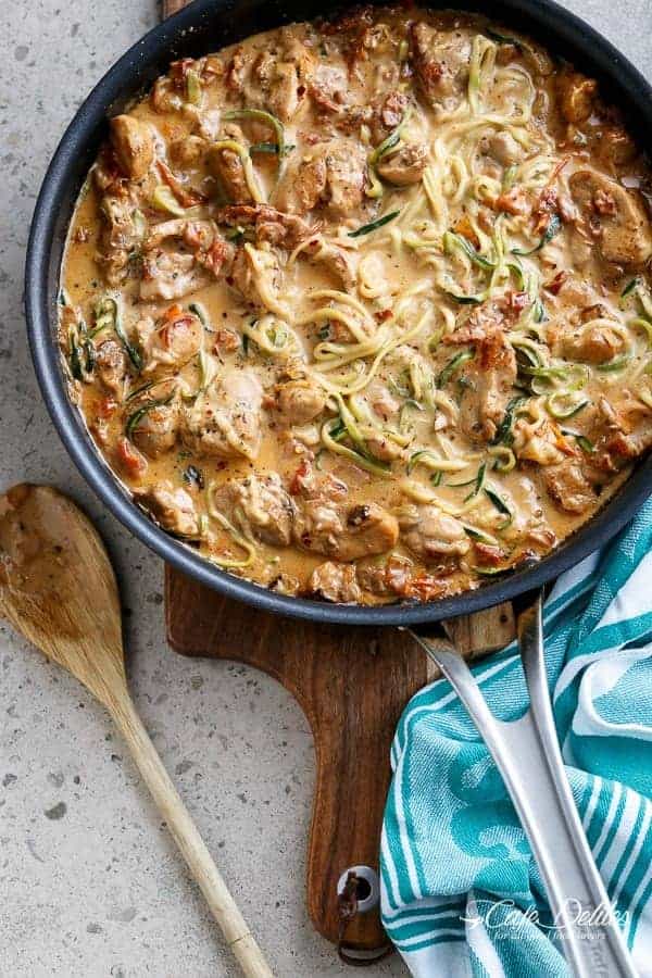 Zucchini Sun-Dried Tomato Pasta: Tangy & Creamy Italian Flavor Delight